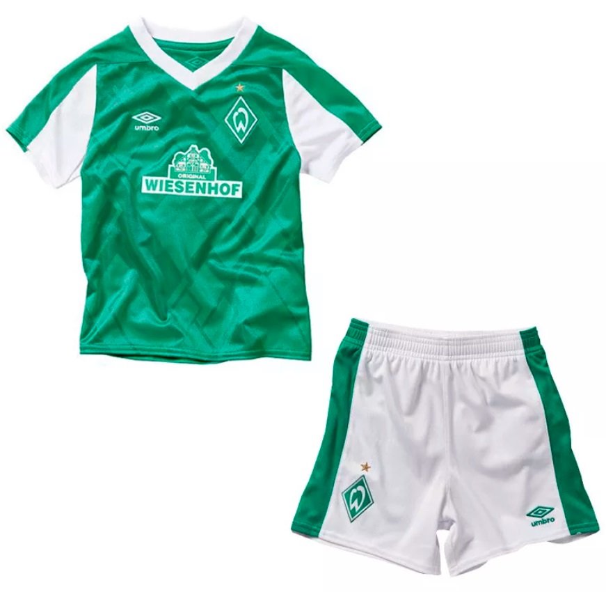 Kit infantil oficial umbro Werder Bremen 2020 2021 I jogador